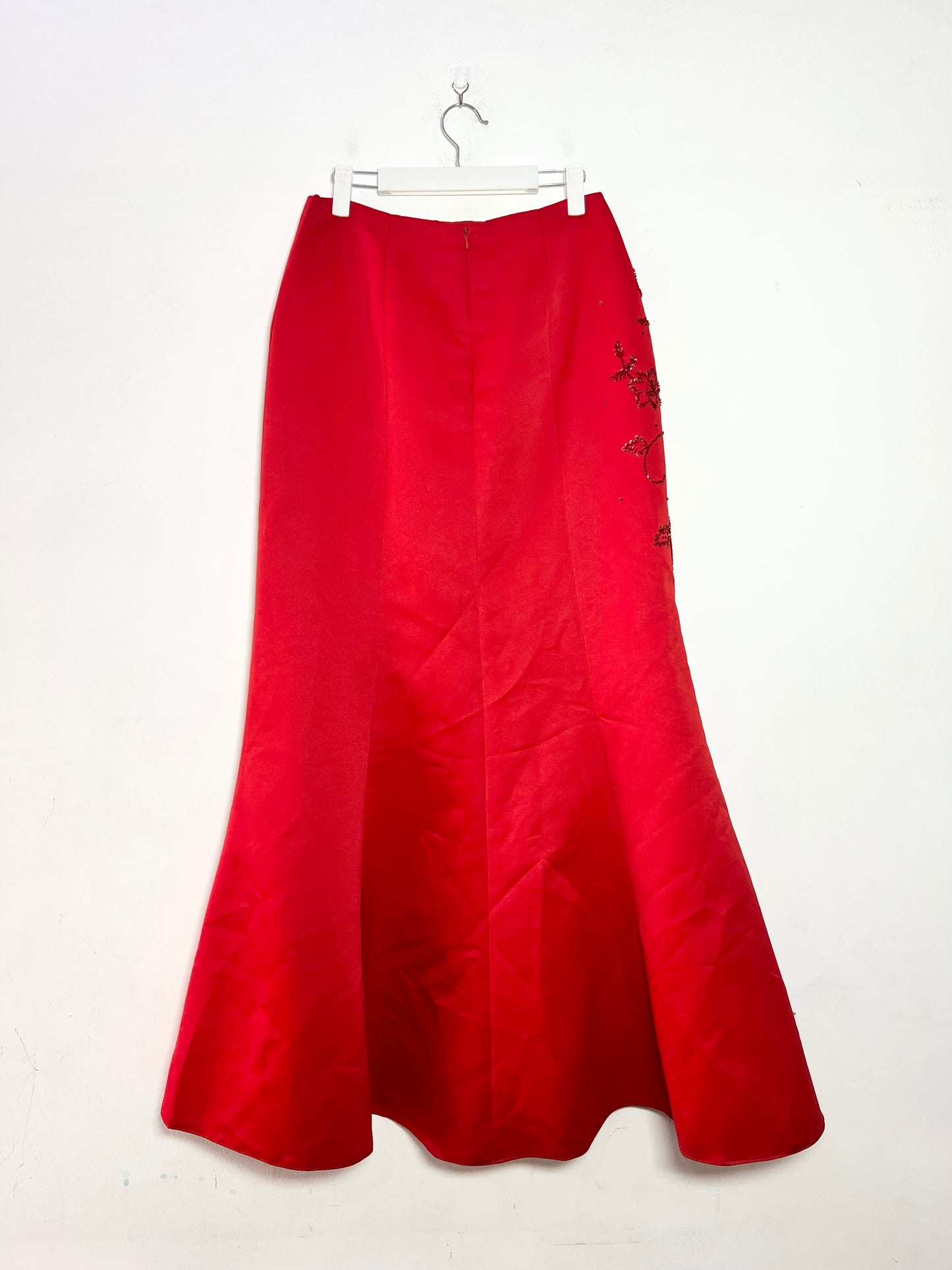 Red Embellished Skirt