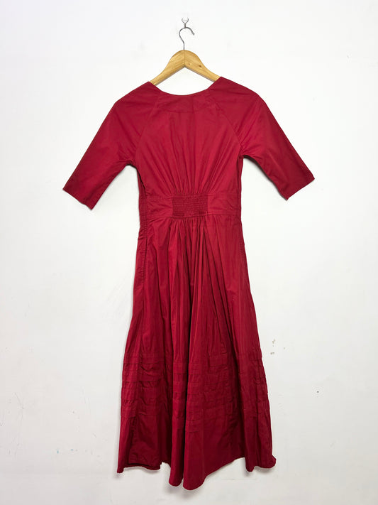 Eshakti Red Pleated Dress