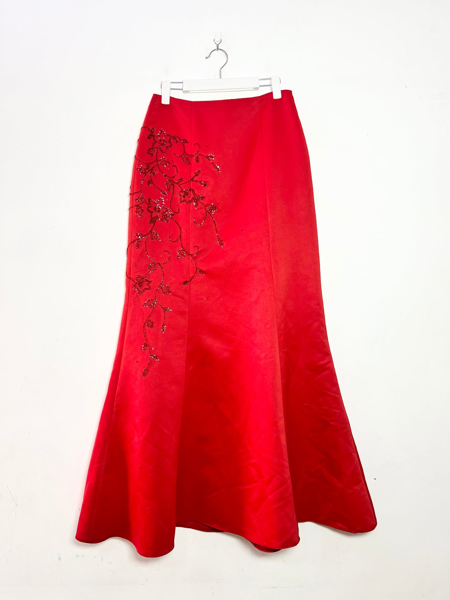 Red Embellished Skirt